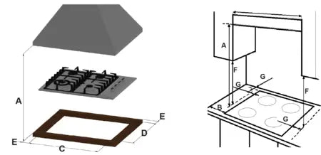 5 Burner Gas Hob with Front Knobs
