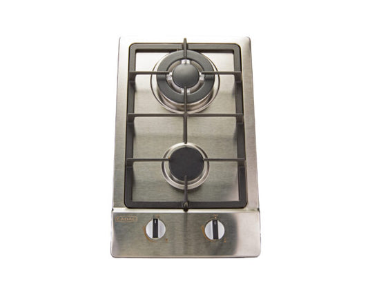GAS HOB 2 BURNER STAINLESS STEEL