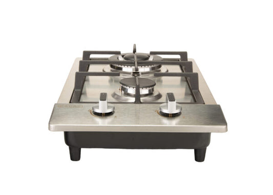 GAS HOB 2 BURNER STAINLESS STEEL