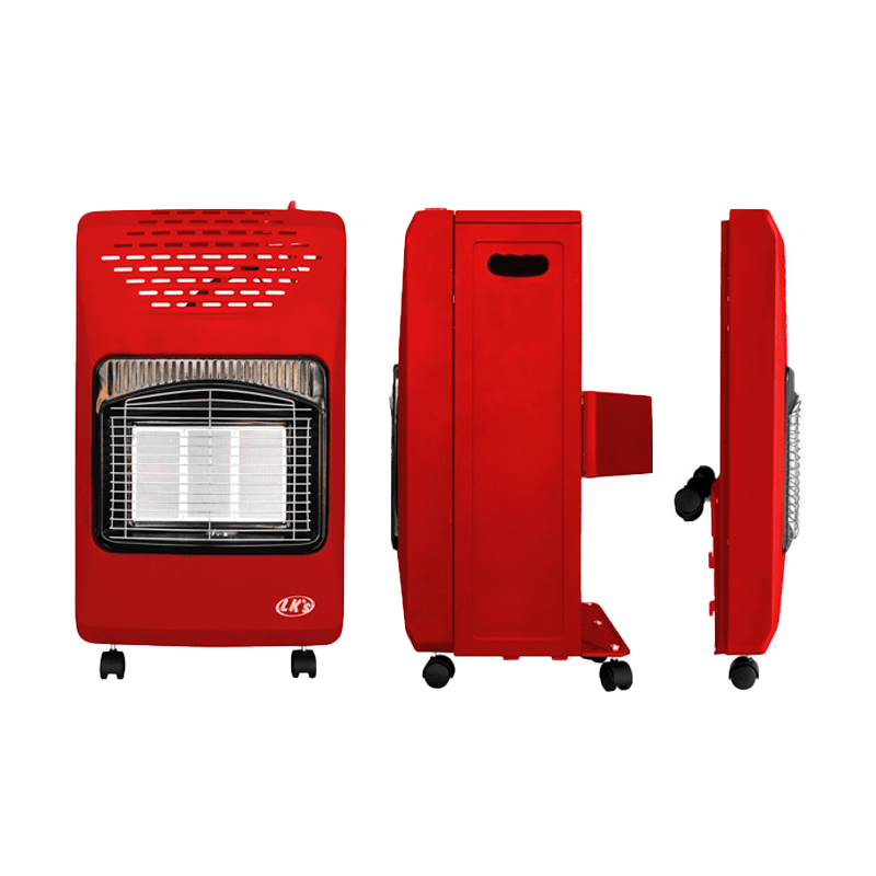 GAS HEATER ROLL ABOUT FLAT BLACK & RED(SPECIAL)