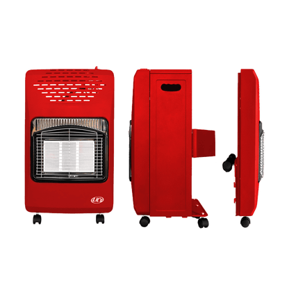 GAS HEATER ROLL ABOUT FLAT BLACK & RED(SPECIAL)