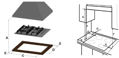 5 Burner Gas Hob with Front Knobs