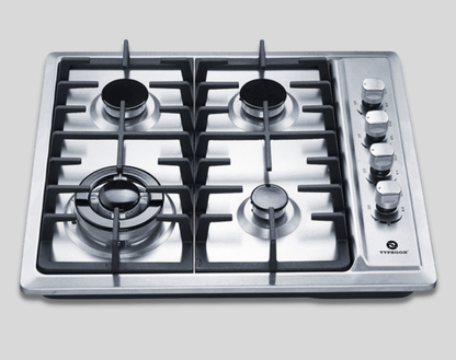 Typhoon 60cm 4 Burner Stainless-Steel Gas Hob